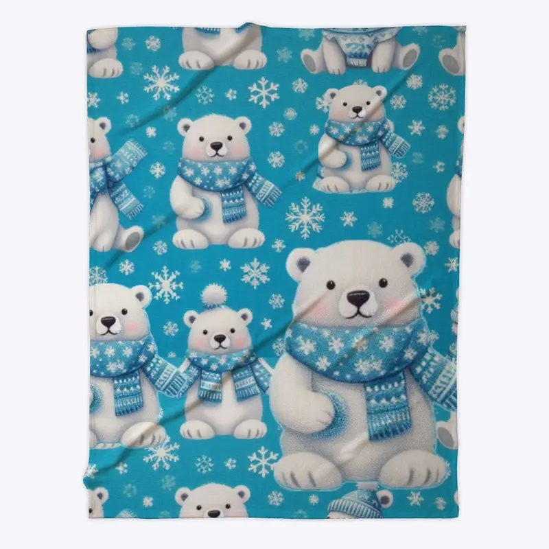 Polar bear Winter Blanket 