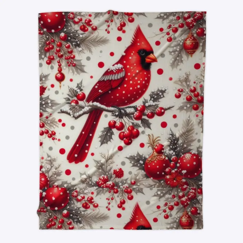 Cardinal bird lovers blanket 