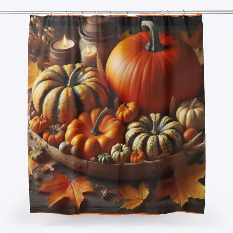 Fall season shower curtain 