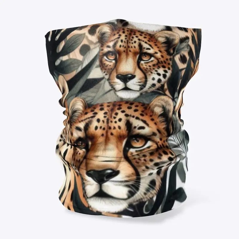 Cheetah face Neck Gaiter 